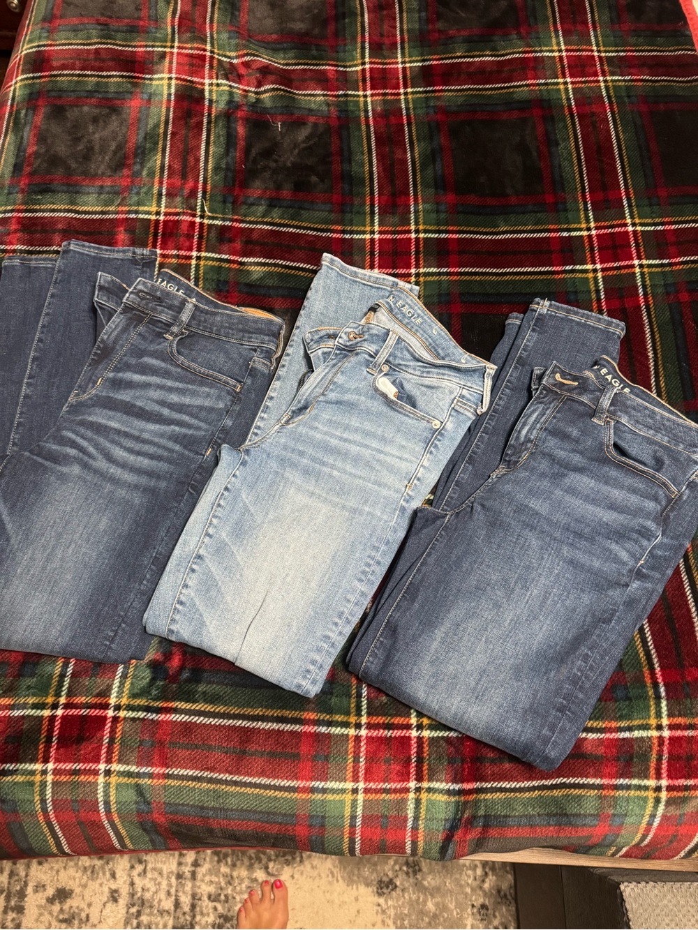 American Eagle Outfitters Women’s Mid-Rise Skinny Jeans - 3 pair size 10